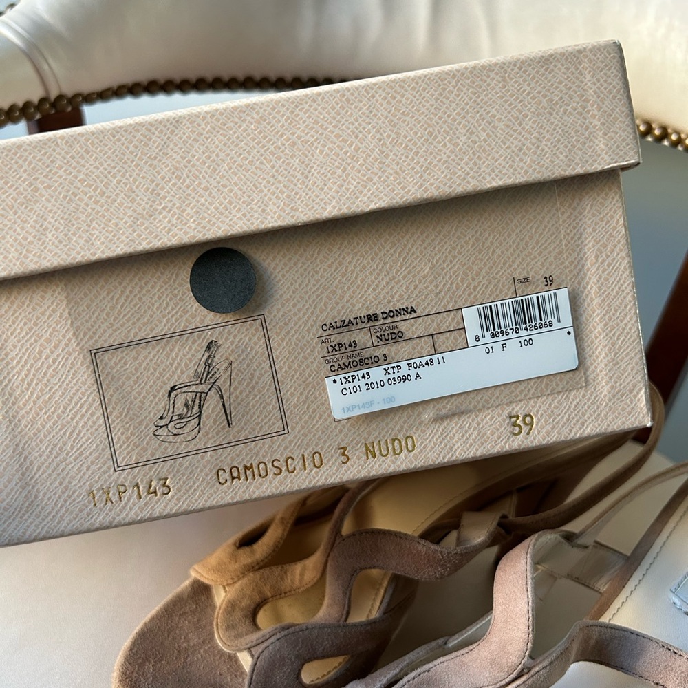 Prada nude/light beige suede platform heels - Picture 2 of 8
